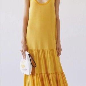 Elizabeth and James Hazel yellow silk maxi L